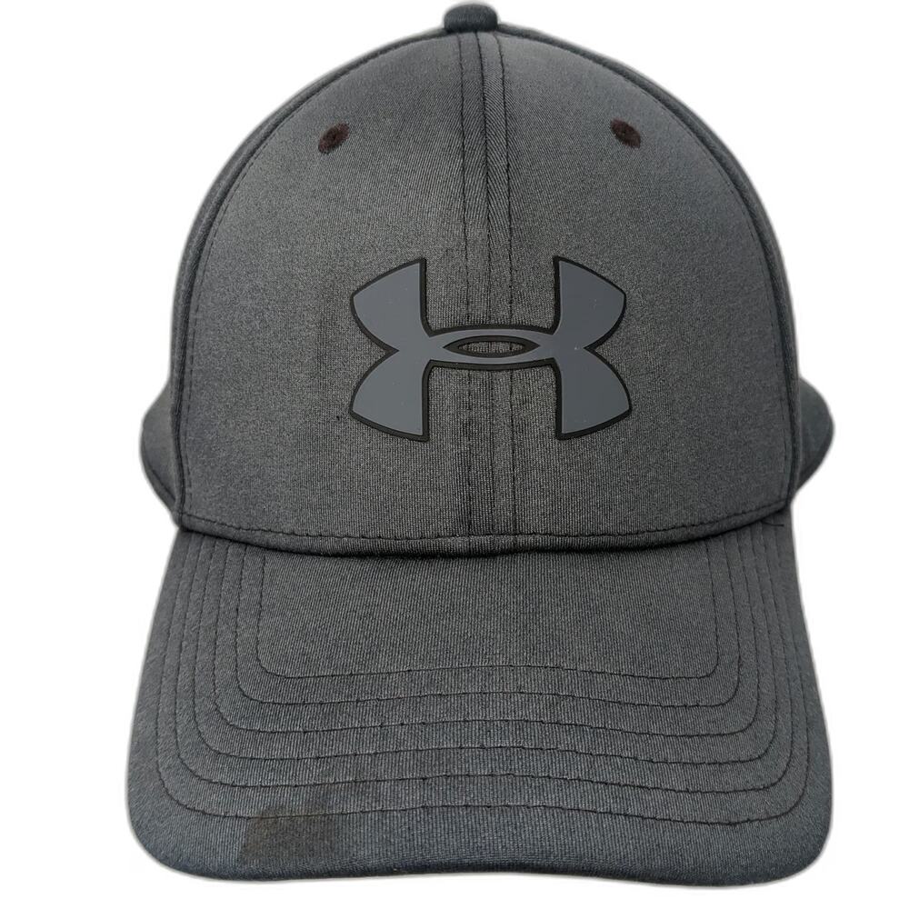 Under Armour Baseball Cap Gray XL Stretch Fit ISO-CHILL Logo Structured Hat